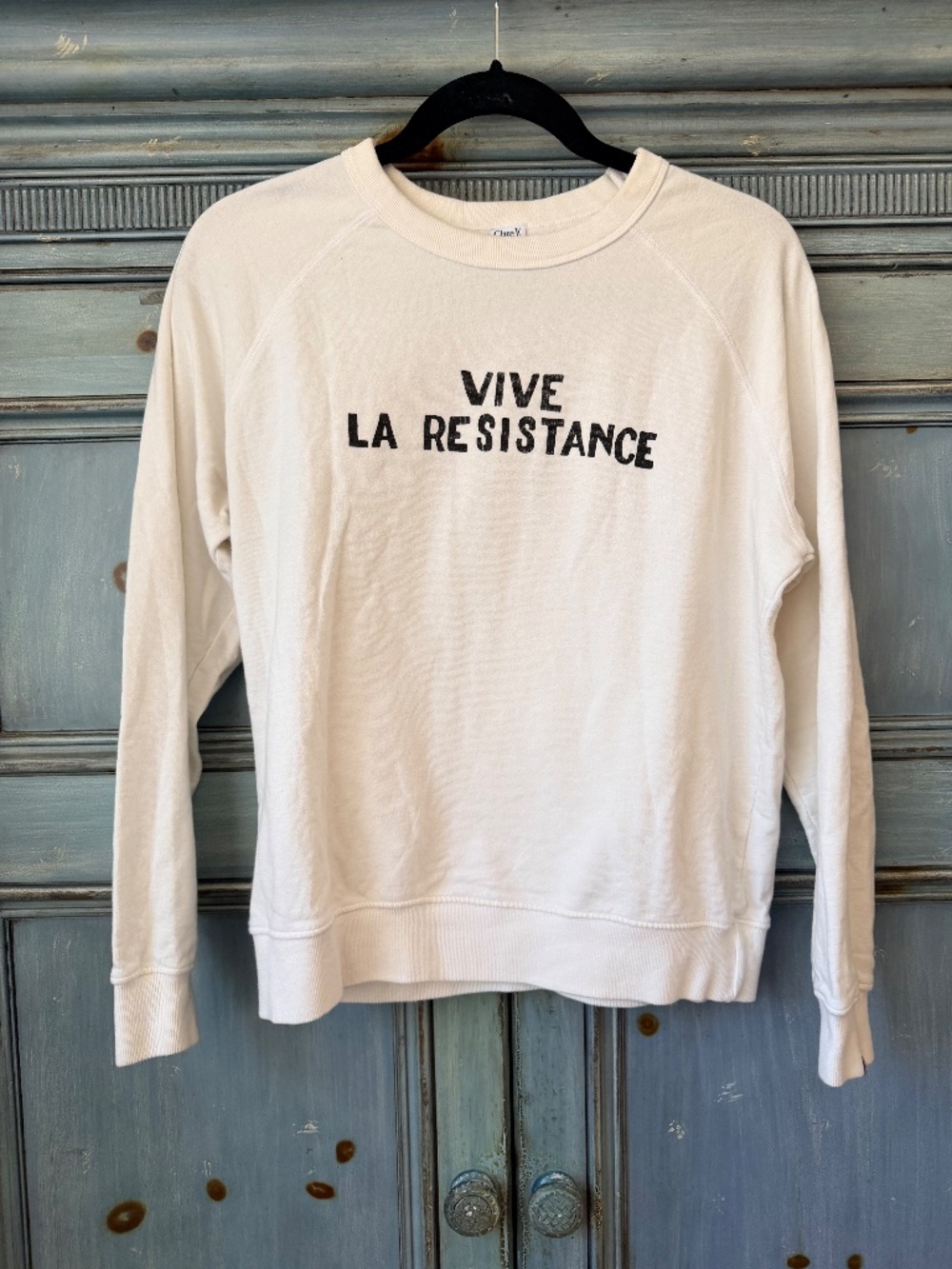Clare V Vive La Resistance White Sweatshirt Size M - Picture 2 of 6